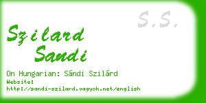 szilard sandi business card